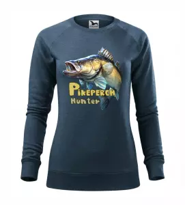 Dámská mikina pro rybářky s candátem denim