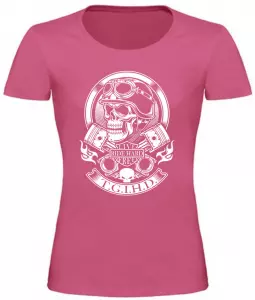 Dámské motorkářské tričko Live Ride Hard Free růžové