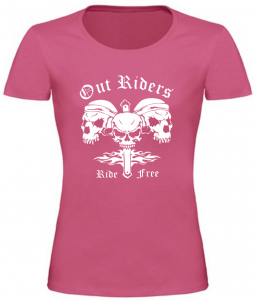 Dámské motorkářské tričko Out Riders růžové