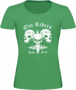 Dámské motorkářské tričko Out Riders zelené