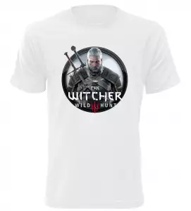 Tričko pro hráče Zaklínač Divoký Hon bílé