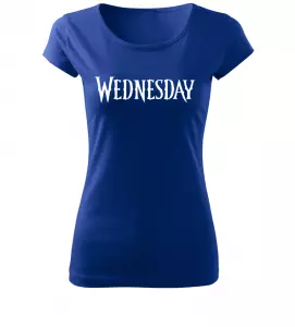 Dámské tričko s nápisem Wednesday modré