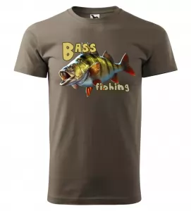 Rybářské tričko Bass fishing army