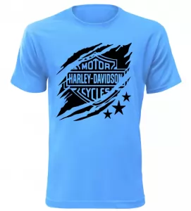 Pánské tričko Harley Davidson azurové