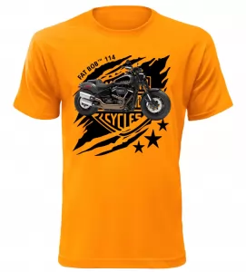 Pánské tričko Harley Davidson FAT BOB 114 oranžové