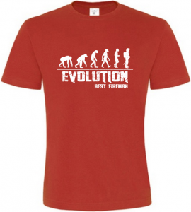 Pánské tričko Evolution Best Fireman červené