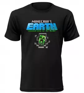 Tričko pro hráče Minecraft World černé Akce XL