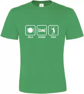Pánské tričko Jídlo Spánek Tenis zelené