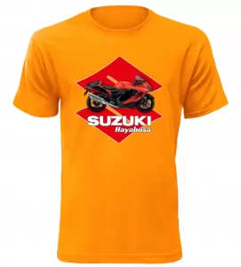 Pánské tričko s motorkou Suzuki Hayabusa oranžové