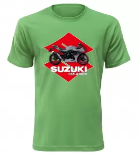 Pánské tričko s motorkou Suzuki GSX-R1000 zelené