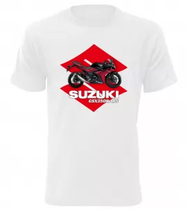 Pánské tričko s motorkou Suzuki GSX250R ABS bílé