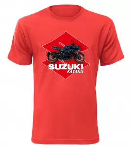 Pánské tričko s motorkou Suzuki KATANA červené