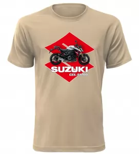 Pánské tričko s motorkou Suzuki GSX-S1000 pískové