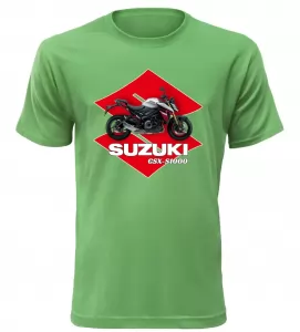 Pánské tričko s motorkou Suzuki GSX-S1000 zelené
