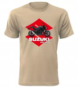 Pánské tričko s motorkou Suzuki GSX-S750 pískové