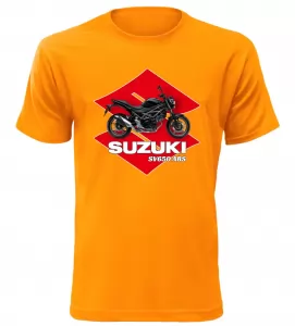 Pánské tričko s motorkou Suzuki SV650 ABS oranžové