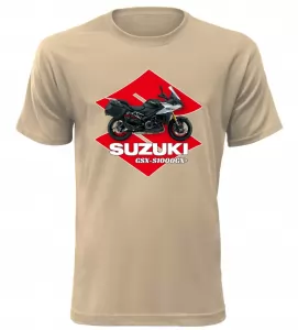 Pánské tričko s motorkou Suzuki GSX-S1000GX+ pískové