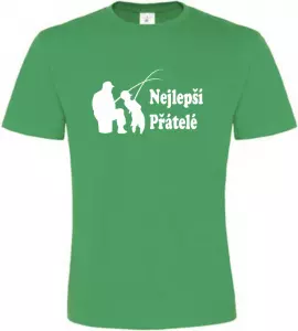 Pánské rybářské tričko Nejlepší přátelé zelené