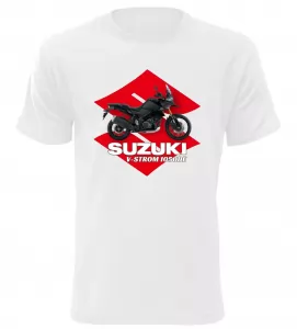Pánské tričko s motorkou Suzuki V-Storm 1050DE bílé