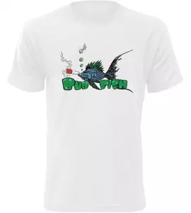 Pánské rybářské tričko Bud Fish bílé