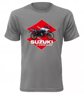 Pánské tričko s motorkou Suzuki V-Storm 800DE šedé