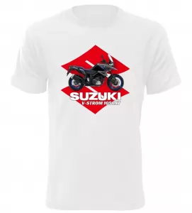 Pánské tričko s motorkou Suzuki V-Storm 1050XT bílé