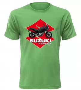 Pánské tričko s motorkou Suzuki V-Storm 650 zelené