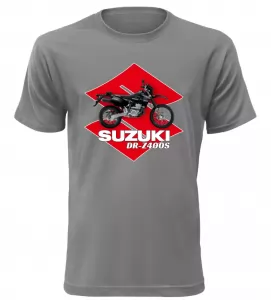 Pánské tričko s motorkou Suzuki DR-Z400S šedé