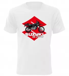 Pánské tričko s motorkou Suzuki DR-Z400S bílé