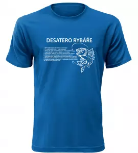 Pánské rybářské tričko Desatero rybáře modré