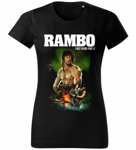 Dámské tričko s potiskem Rambo 2 Akce XS