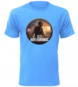 Pánské a dětské tričko PUBG Battlegrounds azurové