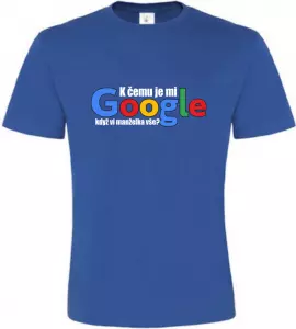 Pánské vtipné tričko Manželka a Google modré