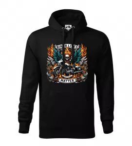 Pánská motorkářská mikina Biker Lives Born Free Matter černá