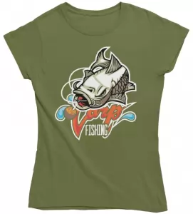 Dámské tričko pro rybářky Carp Fishing khaki