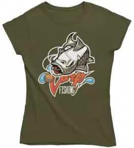 Dámské tričko pro rybářky Carp Fishing military