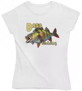 Dámské rybářské tričko Bass Fishing bílé