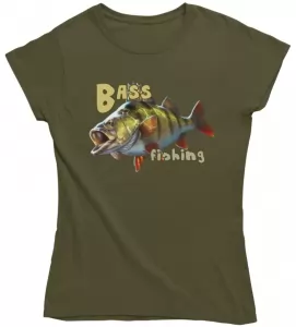 Dámské rybářské tričko Bass Fishing military