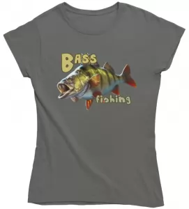 Dámské rybářské tričko Bass Fishing šedé
