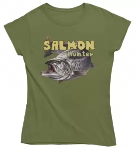 Dámské rybářské tričko Salmon Hunter khaki