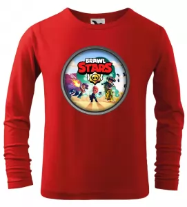 Dětské tričko Brawl Stars Ring s dlouhým rukávem červené