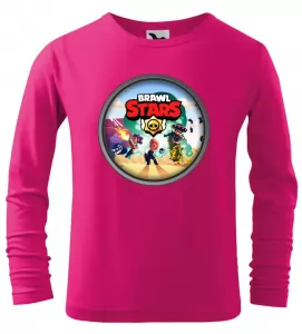 Dětské tričko Brawl Stars Ring s dlouhým rukávem malinové