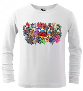 Dětské tričko Brawl Stars s dlouhým rukávem bílé