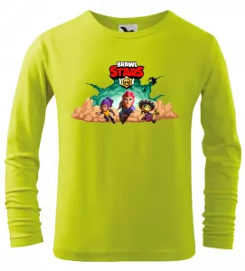 Dětské tričko Brawl Stars Classic s dlouhým rukávem limetkové