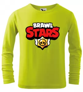Dětské tričko Brawl Stars logo dlouhým rukávem limetkové