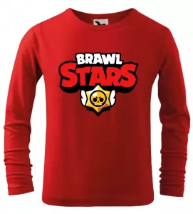 Dětské tričko Brawl Stars logo dlouhým rukávem červené