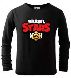 Dětské tričko Brawl Stars logo dlouhým rukávem černé