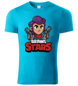Pánské a dětské herní tričko BRAWL STARS tyrkysové