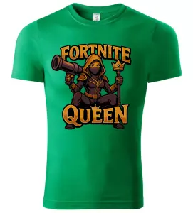 Pánské a dětské tričko FORTNITE QUEEN zelené