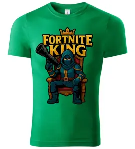 Pánské a dětské tričko FORTNITE KING zelené